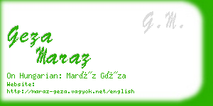 geza maraz business card